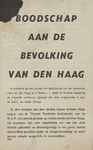 55 Boodschap aan de bevolking van Den Haag, n.a.v. het bombardement van 3 maart 1945