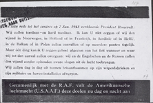 60 Verklaring van President Roosevelt, m.b.t. bombardementen, 7 januari 1943 (fotokopie)
