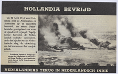 66 Hollandia bevrijd. Het Rood-Wit-Blauw opnieuw geplant. Nederlanders terug in Nederlands-Indië