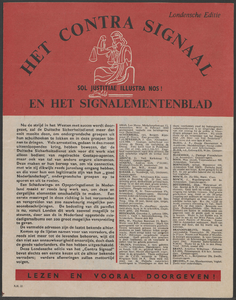68 Het Contra Signaal en het Signalementenblad. (Lijst met namen van verdachte personen, Gestapo-agenten enz.)