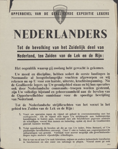 71 Opperbevel van de geallieerde expeditie-legers : Nederlanders : tot de bevolking van het zuidelijk deel van ...