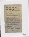 251 Fotokopie van een pamflet, bestemd voor Landstormsoldaten, vechtend in het Duitse leger in de grensgebieden van ...