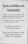 252 Fotokopie van een pamflet verspreid in de omgeving van Delfzijl: An die Verteidiger vom Kessel Delfzijl 