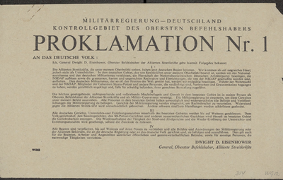318 Proklamation Nr 1-An das deutsche Volk (Eisenhower)