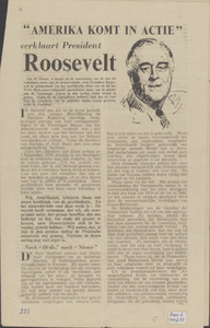 339 Amerika komt in actie, verklaart President Roosevelt