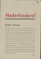 462 Nederlanders! Radio Oranje heeft op 21-3-45 een bericht van den hoofdredacteur van de BBC over de voedselpositie ...