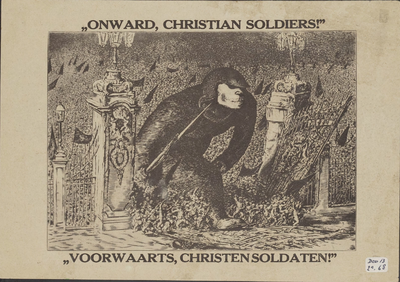 466 Onward Christian Soldiers!-Voorwaarts Christen soldaten! Andere zijde: Kaart van Europa met tekst: Het Bolsjewisme ...