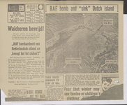 473 Raf bomb and sink Dutch island. Reproductie van de Daily Mirror 5-10-1944