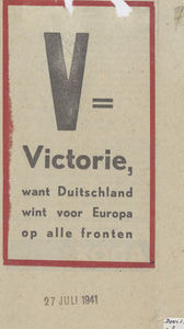 505 V = Victorie, want Duitschland wint voor Europa op alle fronten (Advertentie in de dagbladen)