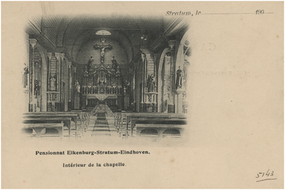 178 Het hoogaltaar in de kapel van Pensionaat Eikenburg. Het pensionaat is gelegen aan de Aalsterweg, 1900 - 1902