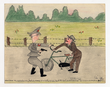 89.31-10929 Dolle dinsdag, duitse militair bedreigt man met vuurwapen en vordert zijn fiets., 5 september 1944