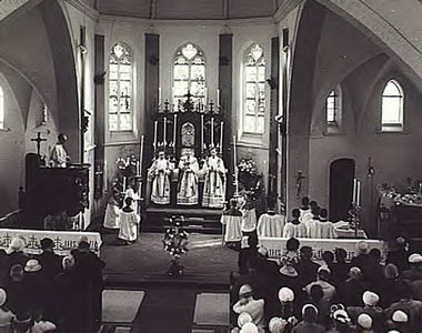 9160 Mis bij gelegenheid van het zilveren priesterfeest van pastoor van de Laer, ca. 1960