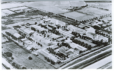 500063 Luchtfoto van N.V. Nederlandse Schoen en Lederfabrieken Bata Best, 1950