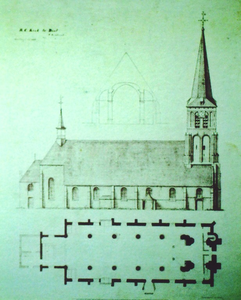 500905 Bouwtekening van de 2e Odulphuskerk, 1882