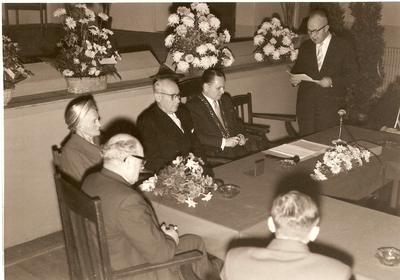 501349 Toespraak van gemeentesecretaris L. Jansen voor L. Rooijackers, 22-10-1958
