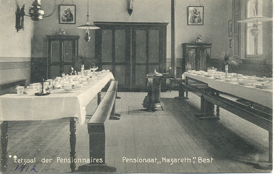 501402 Eetzaal der Pensionnaris Pensionaat Nazareth , 1912