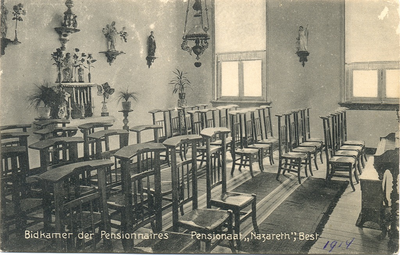 501411 Bidkamer der Pensionnaris Pensionaat Nazareth , 1912