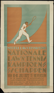 1 Nationale kampioenschappen tennis bij de lawn tennis club van Hilversum, 10-07-1922 - 16-07-1922
