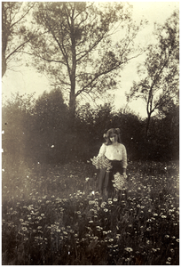 181933 Fotoalbum 5 bestaande uit 50 foto's -40. Het plukken van St. Jansbloemen door Louise Coovels, 24-05-1910