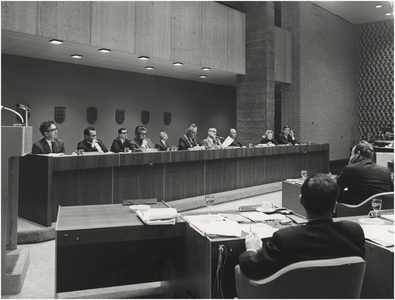 191289 Eerste vergadering van de gemeenteraad in het nieuwe stadhuis, 29-09-1969