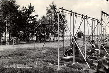 12399 Het schommelen in de speeltuin aan de Oeienbosdijk, Schoot, 24-06-1966