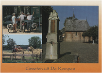 251809 Serie van 8 prentbriefkaarten 'Groeten uit De Kempen'. Collage van 3 foto's, ca. 1995