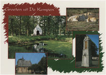 251814 Serie van 8 prentbriefkaarten 'Groeten uit De Kempen'. Collage van 4 foto's, ca. 1995