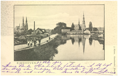 15403 Havenhoofd : met op de achtergrond de Catharina- en H. Hartkerk, 05-1898 - 1902