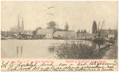15572 Havenhoofd : met binnenvaartschepen. Links op de achtergrond de Catharinakerk, 1890 - 1896