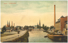 15717 Havenhoofd, met op de achtergrond de Catharina- en Paterskerk, 1910 - 1920