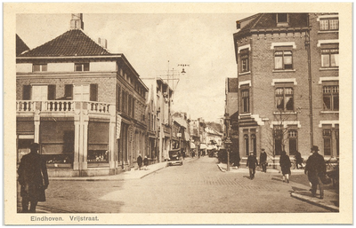 15903 Vrijstraat, gezien vanaf de Keizersgracht met rechts het postkantoor, 1930 - 1950