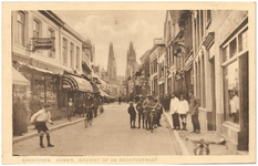 15909 Demer, op de achtergrond de Rechtestraat me het raadhuis, 1900 - 1910