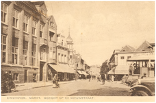 15920 Markt, de hoek met de Nieuwstraat, met links de Zuid Nederlandsche Bank, 1900 - 1910