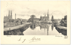 16160 Havenhoofd : met op de achtergrond de Paters- en Catharinakerk, 1900 - 1920