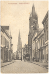 16358 Rechtestraat, met rechts het stadhuis en op de achtergrond de Catharinakerk, 1895 - 1910