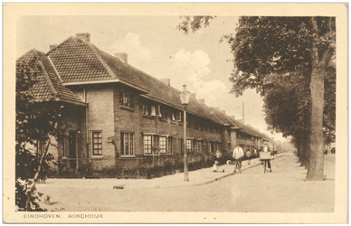16492 Boschdijk. De straat links is het Minckelersplein. , 1920 - 1930