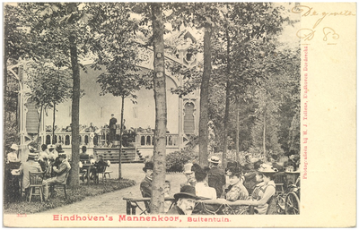 16680 Achterkant met tuin van sociëtetiet Mannenkoor, Stratumseind 23, 1895 - 1905