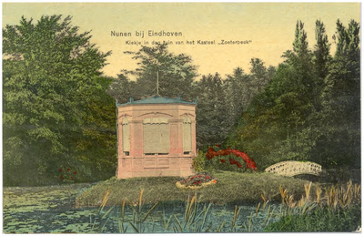 17158 Tuinhuis met brugje in de tuin van Kasteel Soeterbeek, 1910 - 1915
