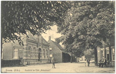 17196 Raadhuis en Café het Molenhuis, Jan Smuldersstraat, 1908