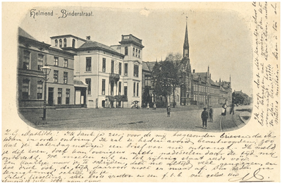 17229 Bindersestraat, met de witte villa van P.F. van Vlissingen en op de achtergrond het Liefdegesticht, 1890 - 1900