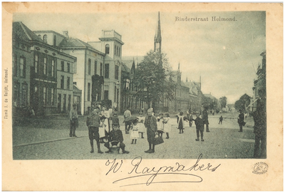 17230 Bindersestraat, met de witte villa van P.F. van Vlissingen en op de achtergrond het Liefdegesticht, 1890 - 1900