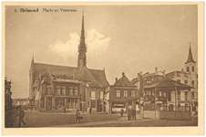 17247 Hoek Markt en Veestraat, met Albert Heijn en Café Cambrinus, 1900 - 1920