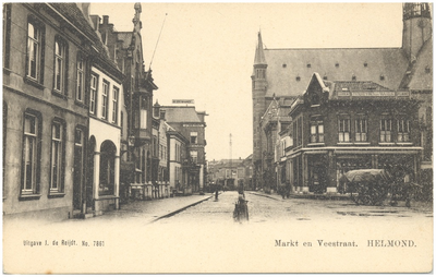 17249 Hoek Markt en Veestraat, met het filiaal van Terheyden en Waals glas en verfwaren, 1900 - 1920