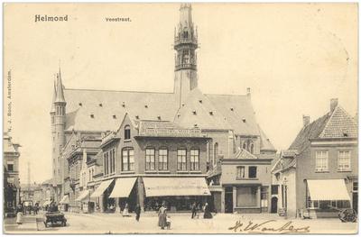 17257 Hoek Markt en Veestraat, met het filiaal van Terheyden en Waals glas en verfwaren, 1920 - 1930