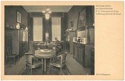  Een serie van 4 prentbriefkaarten betreffende Advocaat -, Bitter - en Likeurfabriek van J.G. Cooymans & Zoon, 1900 - 1920