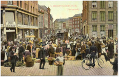 17566 Het in- en verkopen van goederen op de Markt, 1900 - 1920