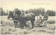17664 Het maaien van koren met behulp van paard en machine , 1905 - 1915