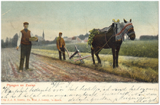 18046 Het ploegen en zaaien op het land, 1900 - 1930