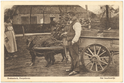 18122 Het rijden met de hondenkar door een ingehuurde boer, 1910 - 1930