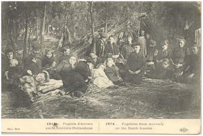 18385 Antwerpse vluchtelingen mogelijk in een vluchtelingenkamp, 1914